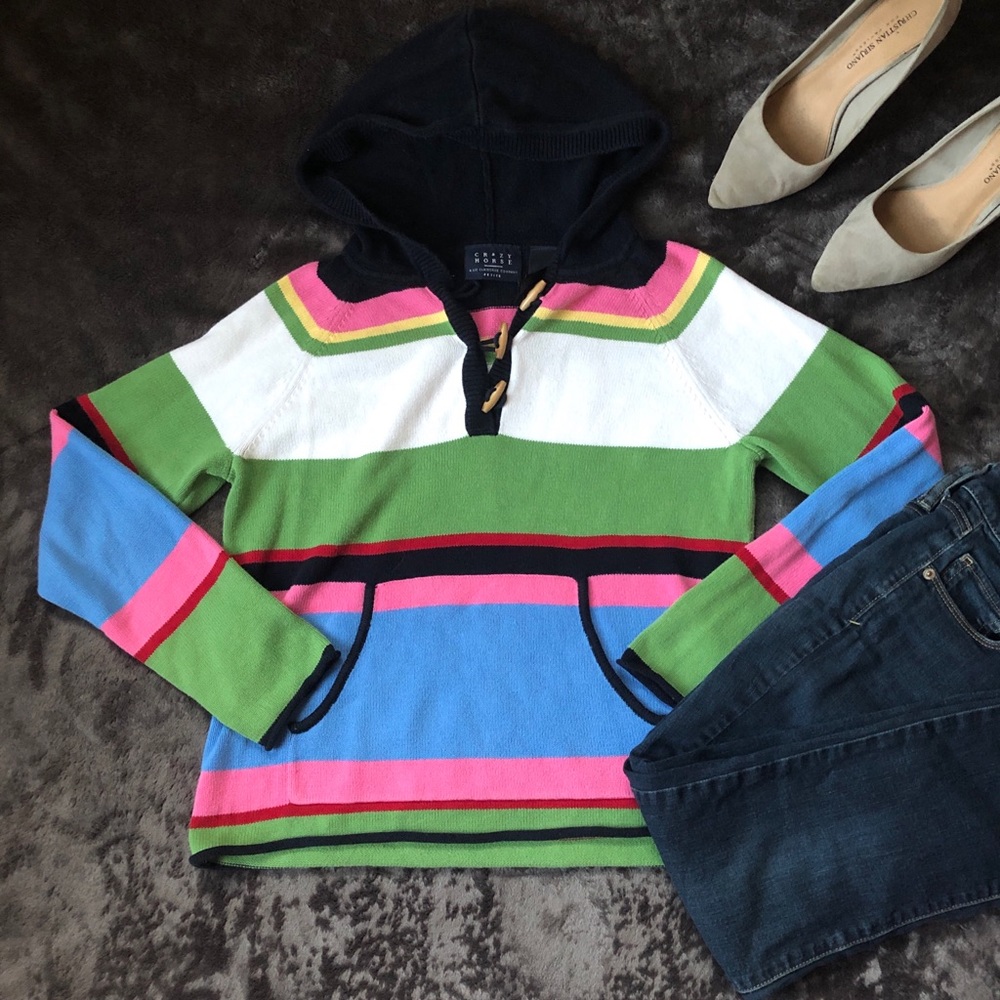 Liz Claiborne Striped Hooded Sweater